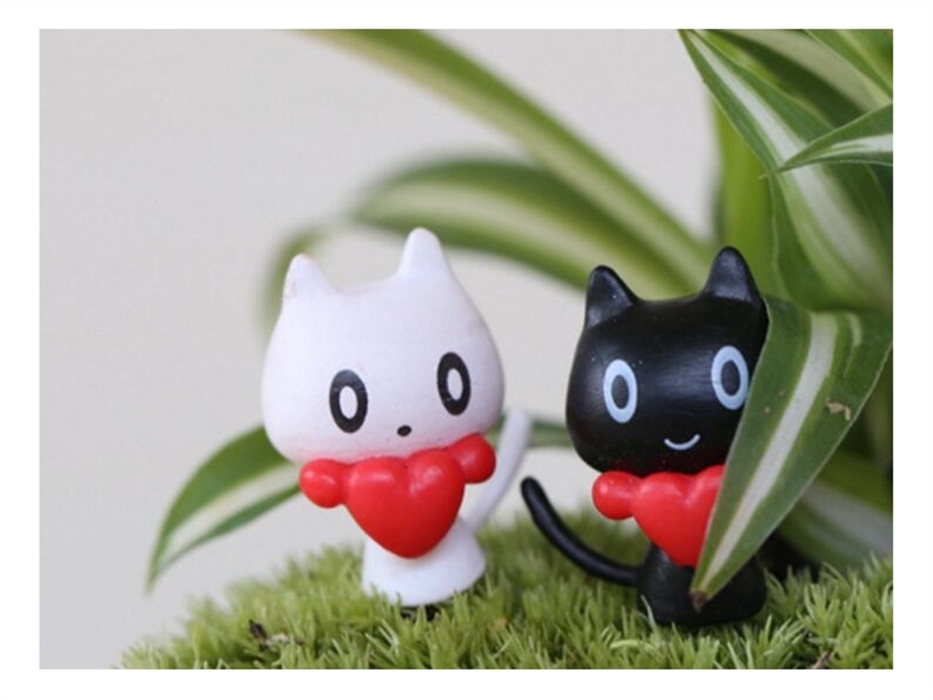 Figurines Noir Blanc Jinsh Paysage Maison Jardin