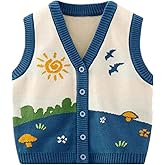 warmstraw Unisex Baby Sweater Vest Knitted Soft Uniform Cotton V-Neck Sleveeless Waistcoat Vest