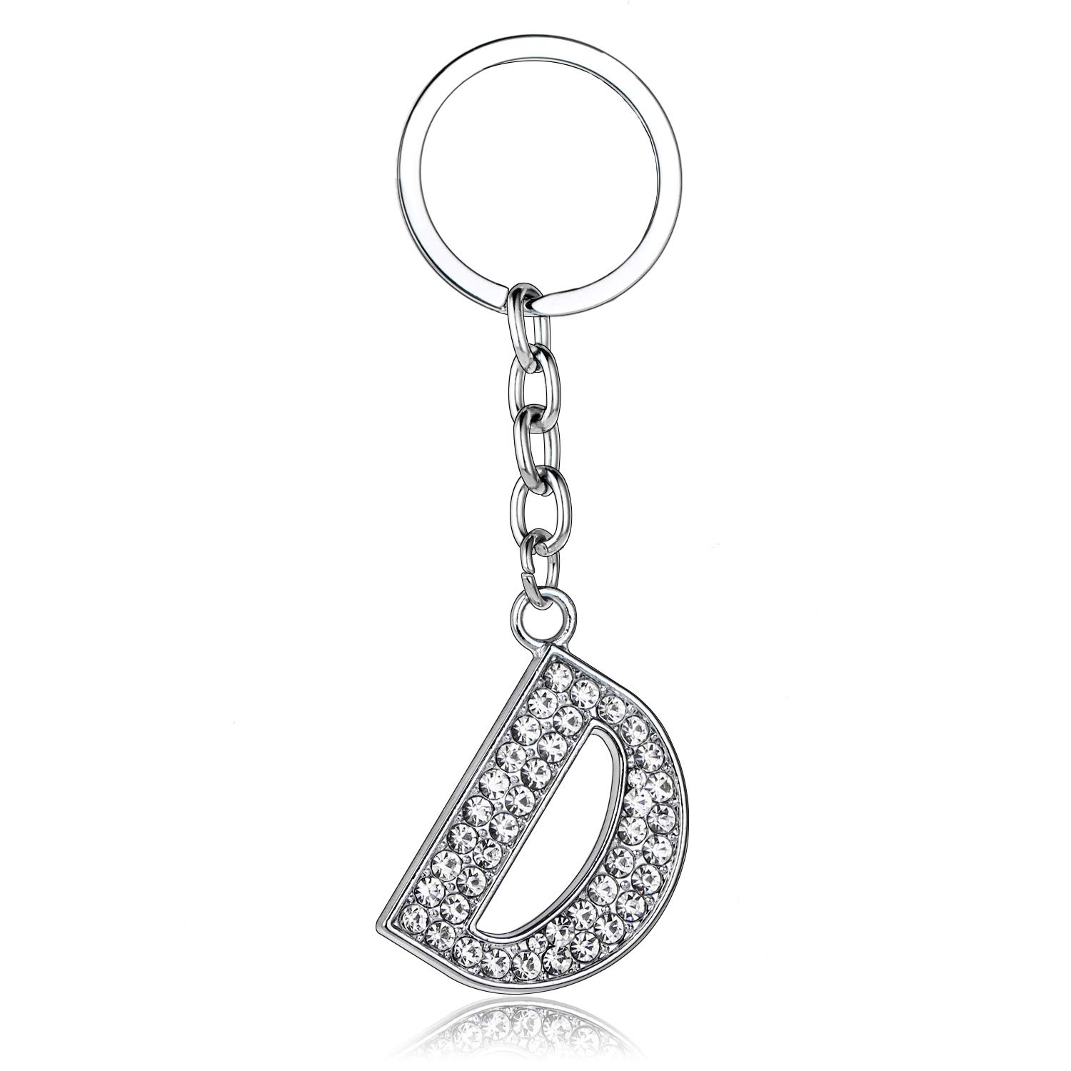 BESPMOSP A-Z Letter Keychain Keyring Crystal Shiny Family Best Friend Jewellery (D) — image 1