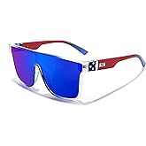 FEISEDY Sunglasses for Women Men, Fashion Mirrored Single Lens, Driving Beach Sunnies UV400 Shades B2996