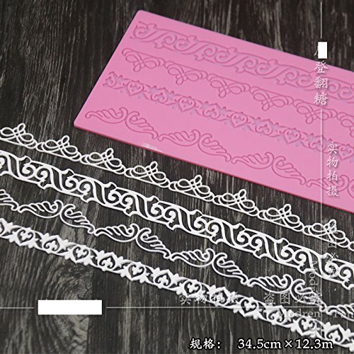 Anyana 14" sugar edible wave scroll flourish cake silicone Embossing Mat Texture fondant impression lace decorating mold gum paste cupcake topper tool icing candy imprint baking moulds sugarcraft