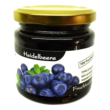 Xylit Fruchtaufstrich'Heidelbeere' ohne Zuckerzusatz, nur mit Xylit gesüßt, 75% Fruchtanteil (mehr als Marmeladen), Low Carb,