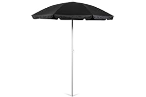 ONIVA - a Picnic Time Brand Outdoor Canopy Sunshade Beach Umbrella 5.5' - Small Patio Umbrella - Beach Chair Umbrella, (Black)