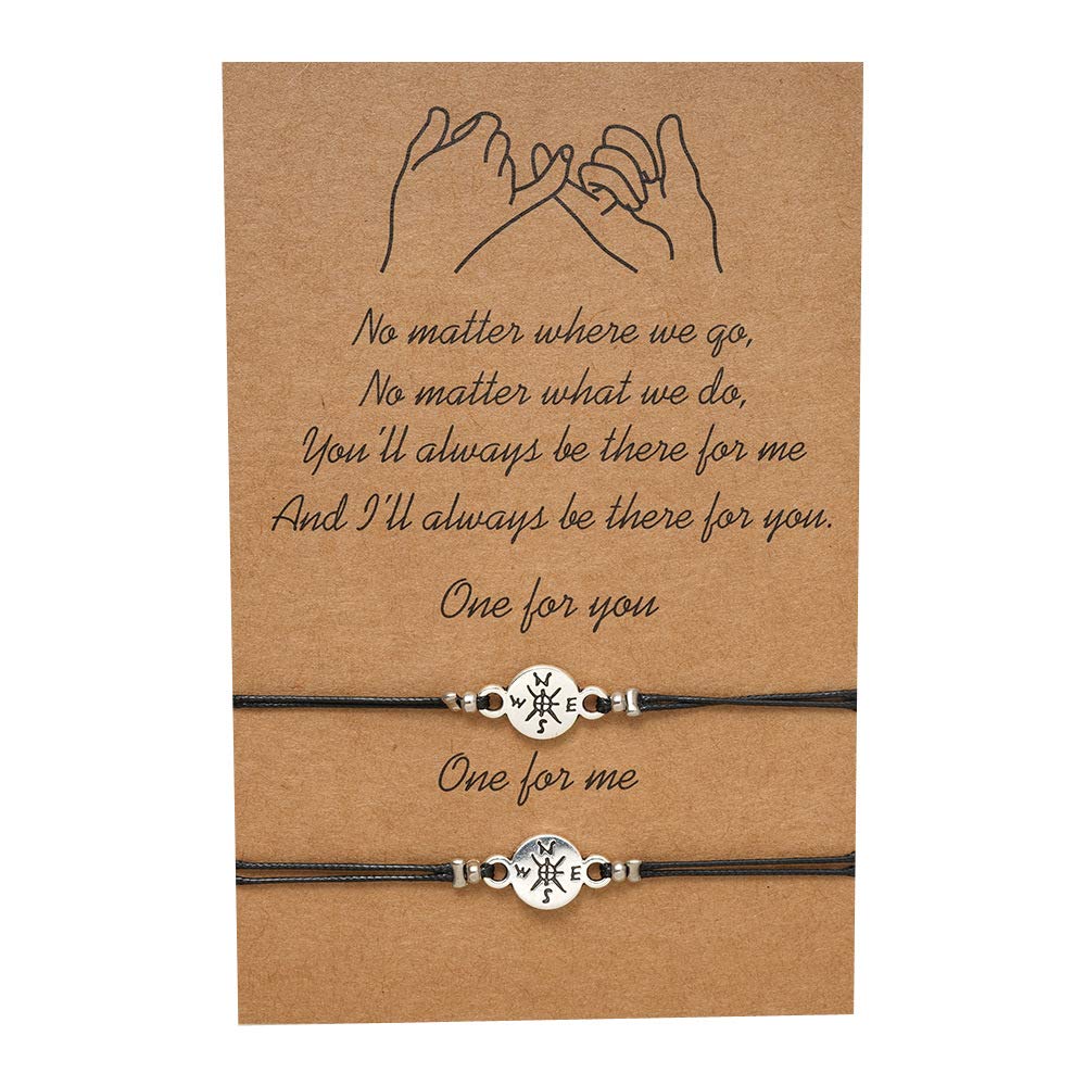 Pinky Promise Bracelets,2PCS Adjustable Bracelet,Couple Distance Matching Braceletsfor Women and Girl,Best Friendship,Bracelet Textile,Couple Bracelet for Thank You day.