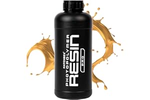 HATCHBOX 8K 3D Printer Resin Pro, High Precision Low Odor UV Curing 405nm Photopolymer 3D Printing Resin Liquid for LCD DLP Printing, 1000g Yellow