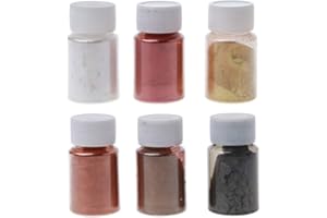Metal Mica Powder Pigment 6 Colors Multipurpose Arts and Additive Natural Paint Natural Dyes
