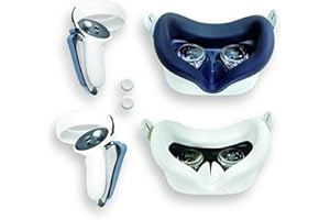 YUXIMAOYI VR Grip Cover Accessories for Oculus Quest 2 Controller Grips,VR Controller Grip Cover and 2Pcs VR Silicone Face Cover(Grey)