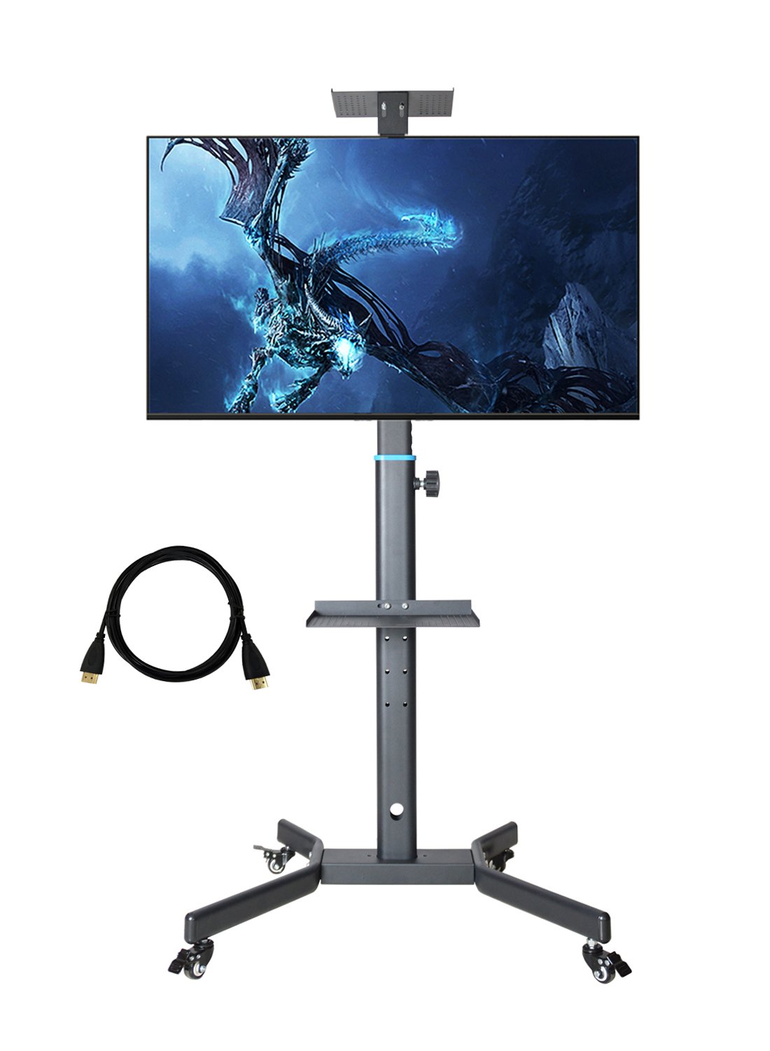 Best Vivo Black Tv Cart For Lcd Led Plasma Flat Panel Stand