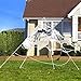 F FiGoal Halloween Giant 23 FT Triangular Mega Spider Web with 3 FT Huge Black Hairy Spider and Super Stretch Cobwebs Halloween Indoor and Outdoor Decorations