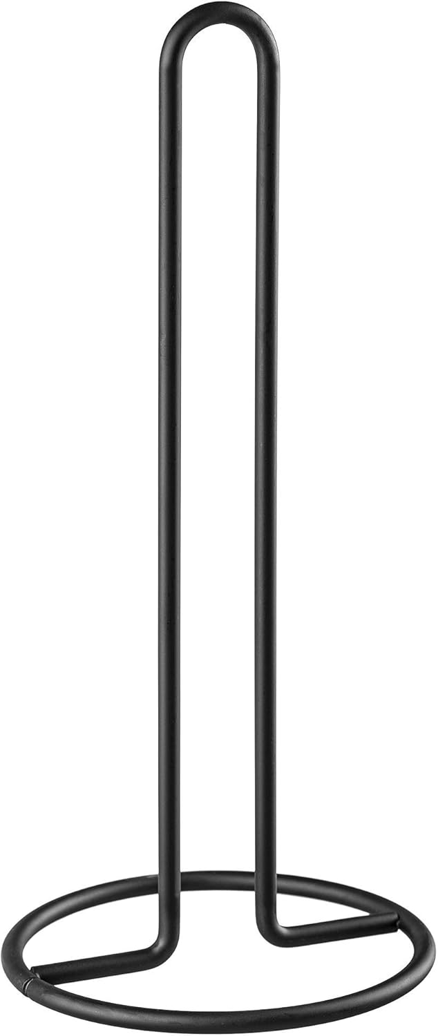 KADAX Küchenrollenhalter, praktischer Papierhalter, Küchenrollenspender, Papierhandtuchhalter, Rollenhalter, Küchenrolle, Edelstahl, stabile Basis und Ausführung (Schwarz)