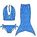 LILYFUN 3PCS Girls Mermaid Tail Swimsuit for Swimming Bikini Princess Dress Up Can Add MonoFins