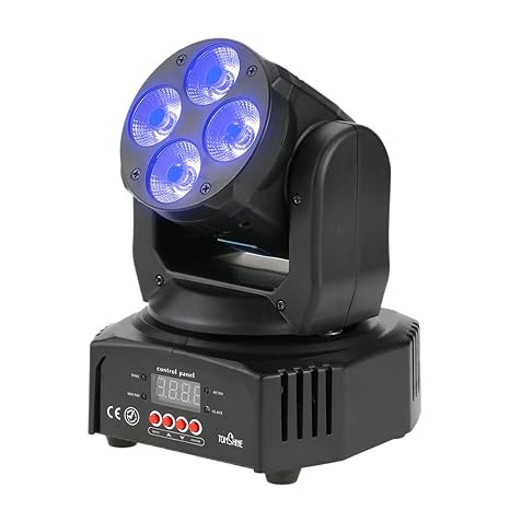 Tomshine 60W 4 LEDs Moving Head,Bühnenlicht, Disco Lampe,DMX512 Disco Licht,16/18 Kanäle, 4 Steuerungsmodi für Party Pub Bar 