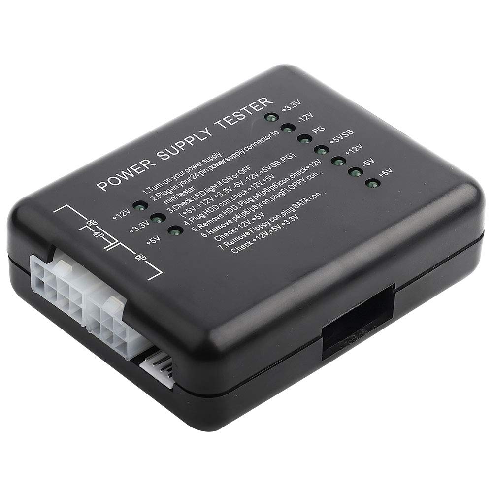 Socobeta Power Supply Tester Checker 20/24 Pin HDD SATA FLOPPY Power Supply Tester for Computer