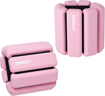TOPESCT Adjustable Wrist Weights Set of 2 1lb Each Pink