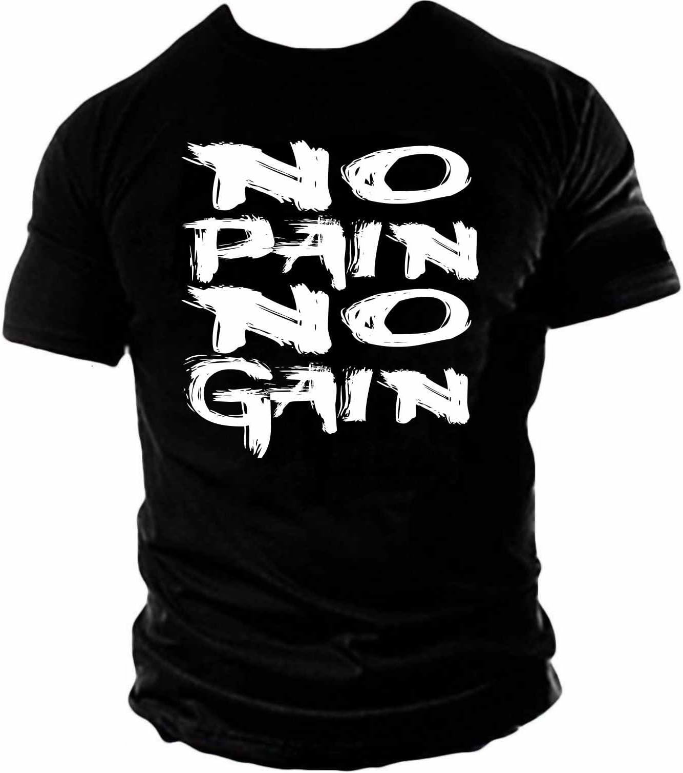 Mens MMA GYM BODYBUILDING MOTIVATION T-Shirt BEST WORKOUT CLOTHING TRAINING TOP (Black, S)