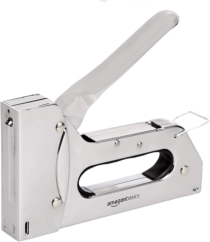 Strapazierfähiger Handtacker, Tackerpistole mit 1000 Heftklammern, für Polstermöbel, Hausreparaturen, Tischlerarbeiten und andere professionelle Projekte, Silberfarben