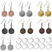 UNICRAFTALE Clip-on Earring Making Kit – 50 Sets, Stainless Steel Blanks With Round Trays For Cabochons - View #2