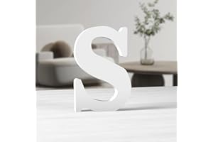 AOCEAN 6 Inch White Wood Letters Unfinished Wooden Letter for Wall Decorative Standing Letters White Block Letter for wall De