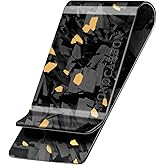 MONOCARBON Carbon-Fiber-Money-Clip-for-Men, Minimalist-Money-Holder for Cash, High Elastic Carbon-Fiber-Wallet, Slim and Durable