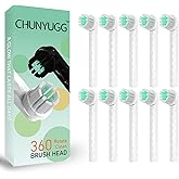 Replacement Heads for Quip Rev Oscillating Electric Toothbrush, White | 10 Pack Tooth Brush Head Refill for Adult, Medium Bristles