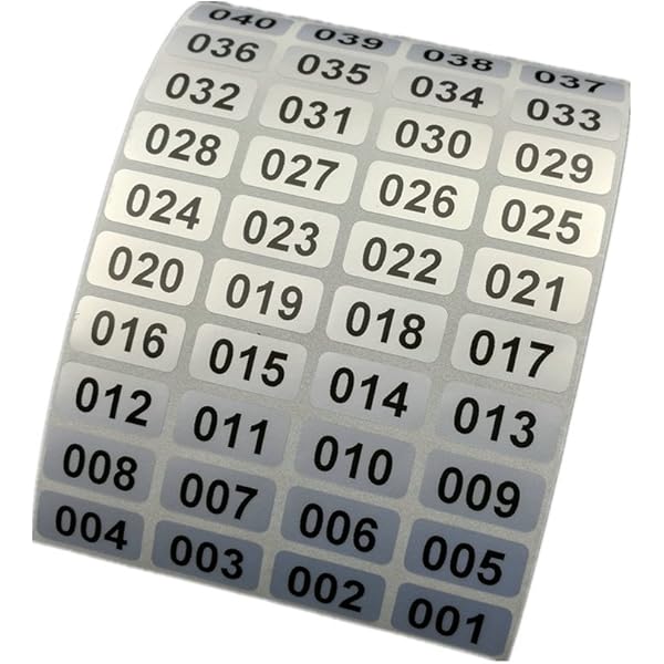 Amazon.com : Consecutively Numbered Labels. Measure: 1.5