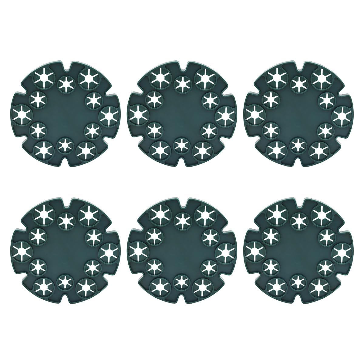 Tabanzhe 6PCS Wigwam Cane Grips,12-Hole Bamboo Cane Support Holders,Reusable Plant Cane Grip Rings for Climbing Plants, Peas, Beans, Runner Beans, Tomatoes and Cucumbers