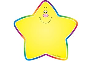 CARSON DELLOSA EDUCATION Carson Dellosa 36-Piece Mini Stars Bulletin Board Cutouts, Star Cutouts for Bulletin Boards, Yellow with Rainbow Colored Border Star Bulletin Board Decorations and Classroom Décor