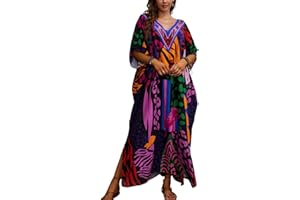 IMAGEKOPE Kaftan Dresses for Women Plus Size Bathing Suit Cover up Caftan Maxi Beach Dresses