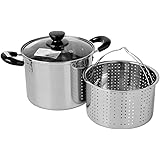 ホリシン ステンレス製パスタポット(ガラス蓋・コランダー付) 20cm