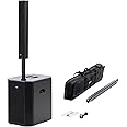 EXOTON EXOTON S-1503 Portable Line Array Column PA/DJ System with 15" Powered Subwoofer, 2000W Professional and Compact Sound System, Bluetooth, DSP, Carry Bag（Wood subwoofer）