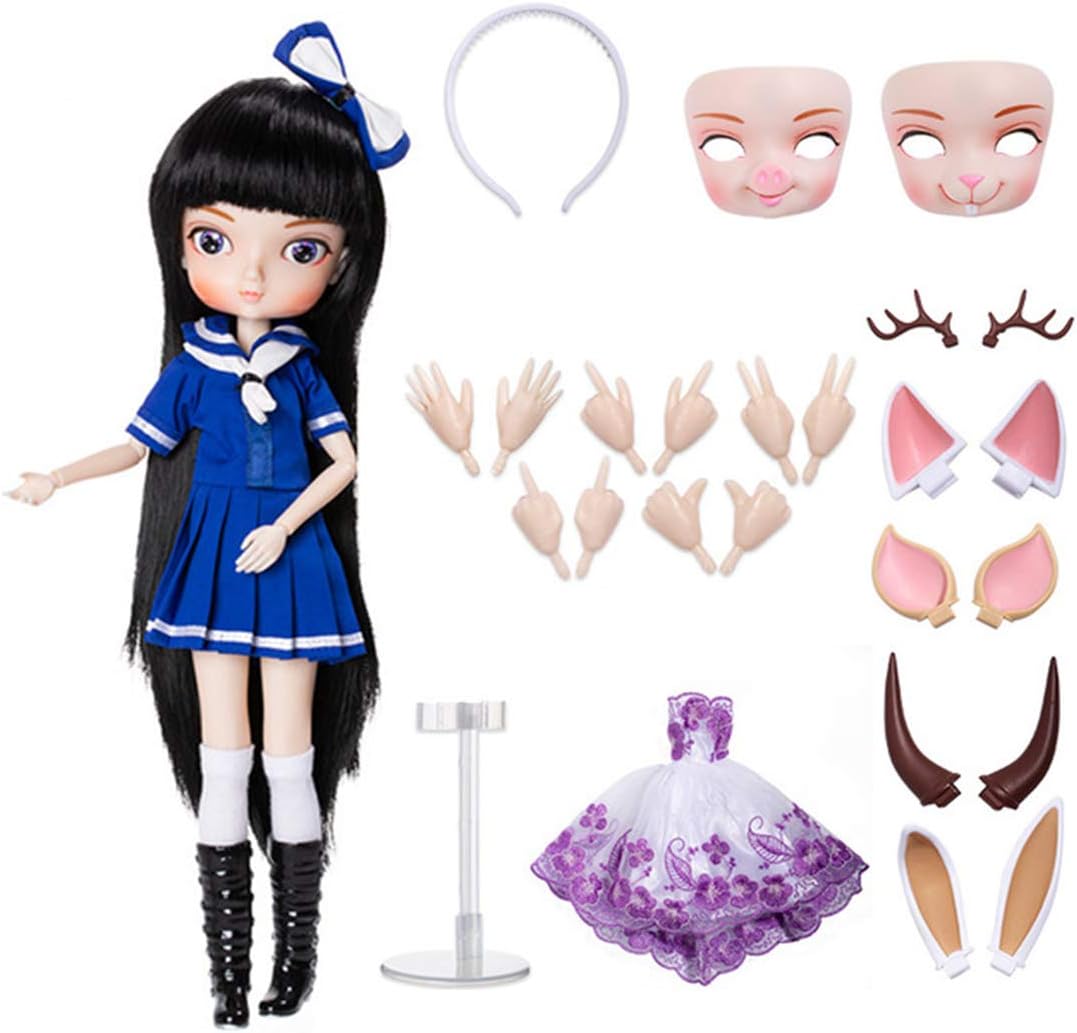 GODNECE Ball Jointed Doll Full Set, 1/6 BJD Doll Set BJD Doll Kit