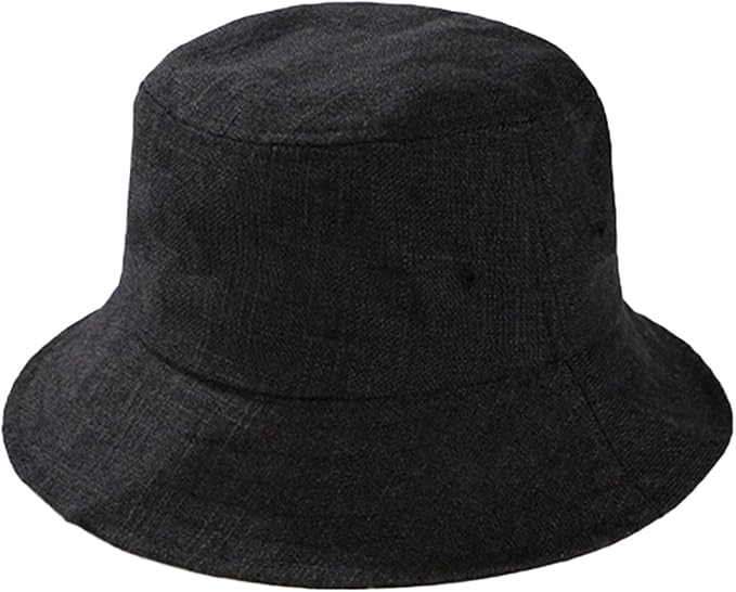 Cotton Linen Bucket Hat Solid Color Outdoor Fishing Caps Summer Beach Sun Hats Female Foldable Fisherman Cap Black At Amazon Women S Clothing Store