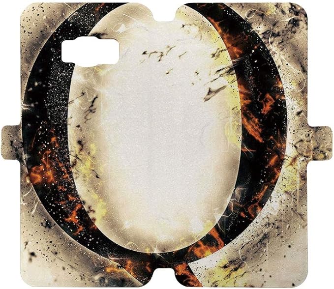 Amazon プレミアムpuレザー磁気フリップフォリオ保護スリーブ Samsung Galaxy S8用 Letter Q 炎の言葉ゴシックスタイル影響名hazy Fire Featured Alphabet タンブラックオレンジ 携帯電話 スマートフォン 通販