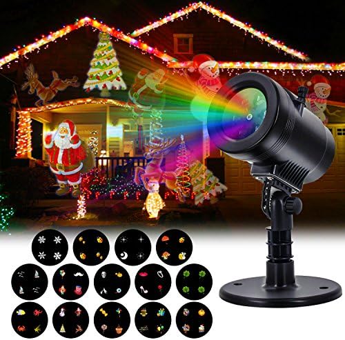 LED Projector Light Christmas- Tunnkit Upgraded 14 Switchable Patterns/Slides Decorative Light for Any Holiday,4 Speeds,Auto-Timer,Thermal Module,IP65 Waterproof