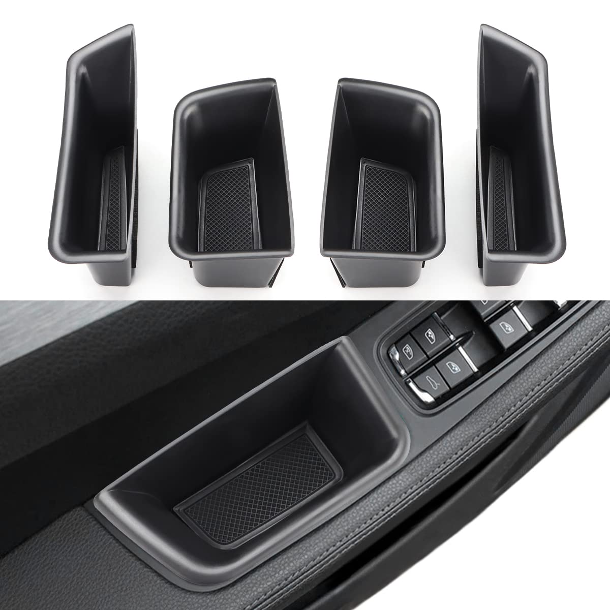 Photo 1 of MARCHFA Car Door Tray Organizer Compatible for 2015-2022 2023 2024 Porsche Macan Accessories Interior Car Door Handle Insert Pocket Storage Box