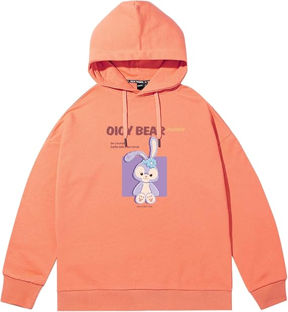 Amazon Co Jp ダッフィー ステラルー かわいい パーカー メンズ レディース おしゃれ 長袖 フード付き 裏起毛 厚手 薄手 綿100 プルオーバー プリント トレーナー 春 秋 冬 S Xxl 男女兼用 ペアルック 服 ファッション小物