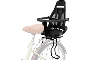 XIEEIX Rear Child Bike Seat,Rear Mounted Child Bike Seats,Back Mount Child Seat with Back Rest Armrest Foot Pedals,Width Adjustable Bicycle Rear Seat,Fits All Bicycle Rear Frames