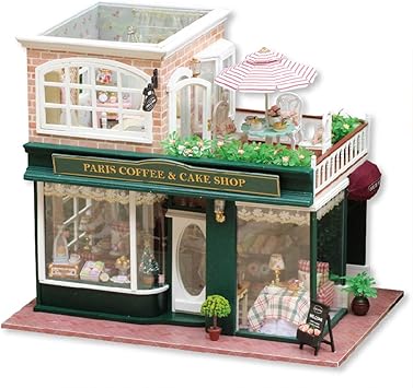 POWER Muebles De Casa De Muñecas DIY Miniatura Hechos A Mano De Madera Juguetes Tour De Café Francés para Cumpleaños De Los Niños: Amazon.es: Deportes y aire libre