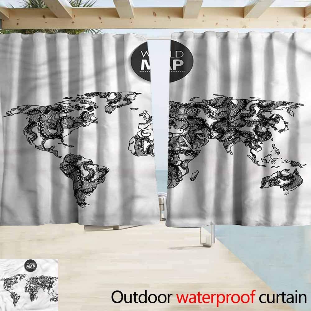 MaryMunger Doorway Curtain Wanderlust Mosaics Tiles Global Simple Stylish Waterproof W55x39L Inches