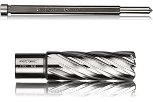 ANGELSWORD HSS Annular Cutter Diameter 7/8", Cutting Depth 2" M2 High Speed Steel, Mag Drill Bits Kit for Magnetic Drill Press, with One 1/4"*4" Pilot Pin