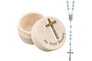 AZBUK Baptism Baby Shower Gifts for Boys, My First Rosary and Keepsake Box, Rosary Catholic Gift for Boy, Holy First Communion Rosary Christian Gifts Catholic Baptism Gifts for Baby Birthday Baby Shower