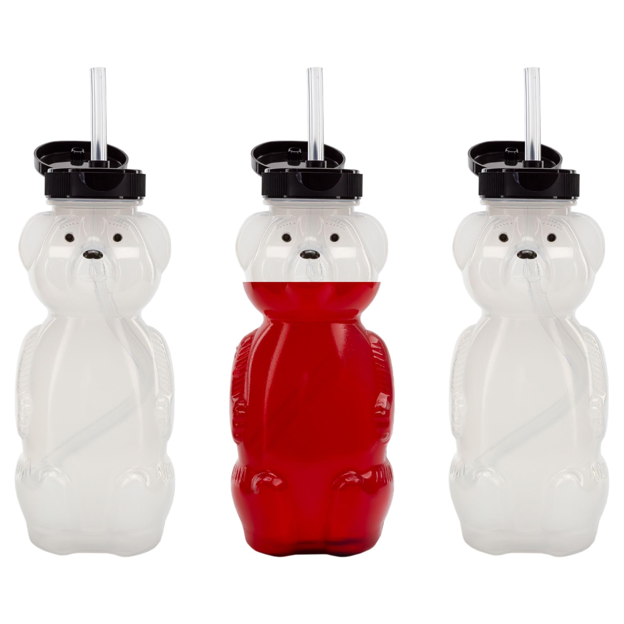 Photo 1 of Cornucopia Brands Honey Bear Straw Cups (3-Pack); 8-Ounce Therapy Sippy Bottles w/Flexible Straws