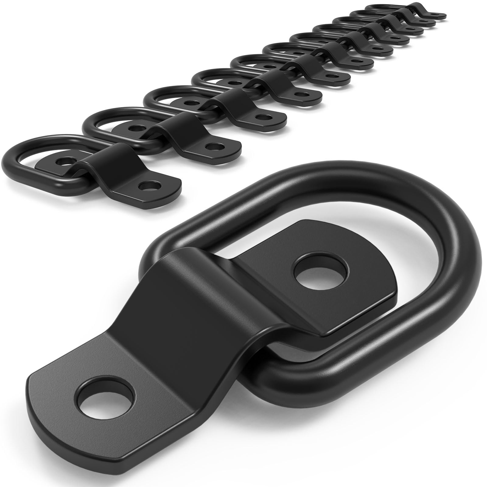 D Rings Tie Down Anchors Hooks,1/4" D Lashing Ring Cargo Tie Down Anchors For Trailer,Heavy Duty Tie Down Anchors For Trucks RV Camper Van Boats Surface Mount,2400 Pound Capacity (24PCS