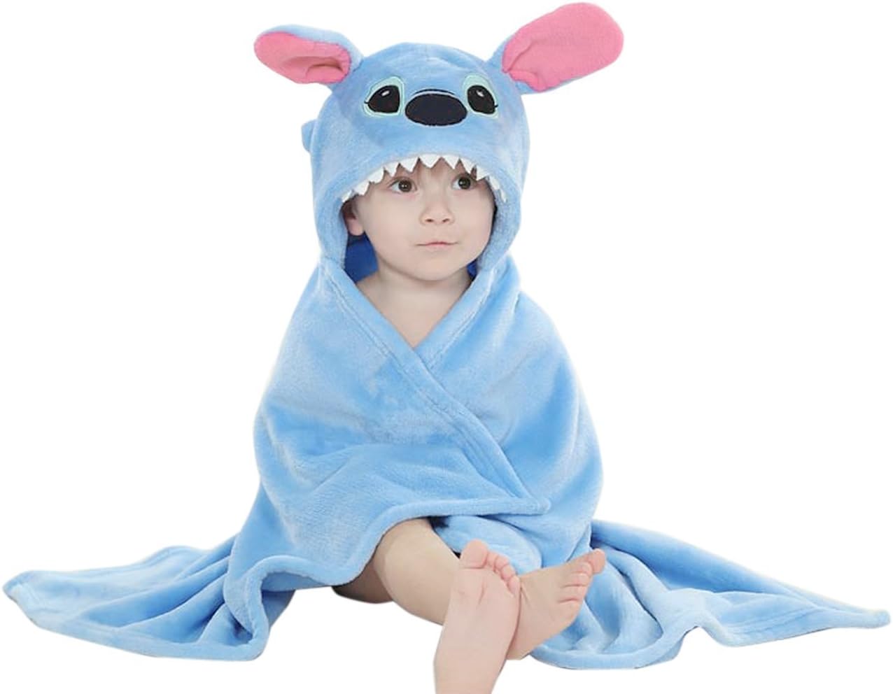 Kids Baby Bathrobe Cute Animal Hooded Ultra-Soft Fleece Bathing Swimming Wrap Flannel Blanket Towel,0-7 Years Old 78cm*85cm