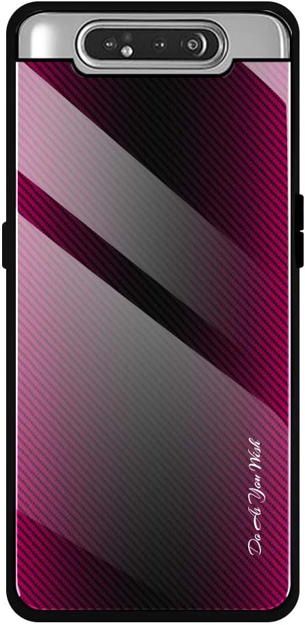 Galaxy A80/Samsung Galaxy A90 Case Cover Silicone Edge Rubber Protective Case Anti-Scratch Tempered Glass Back Bumper