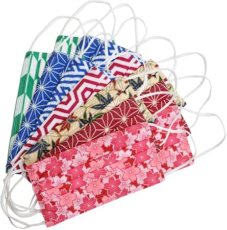 Amazon マスク 男性用 女性用 2袋14枚入り 大人用和柄セット オシャレ おしゃれ メンズ レディース 大きめサイズ 7日分 レギュラー マスク エーゾン 布マスク