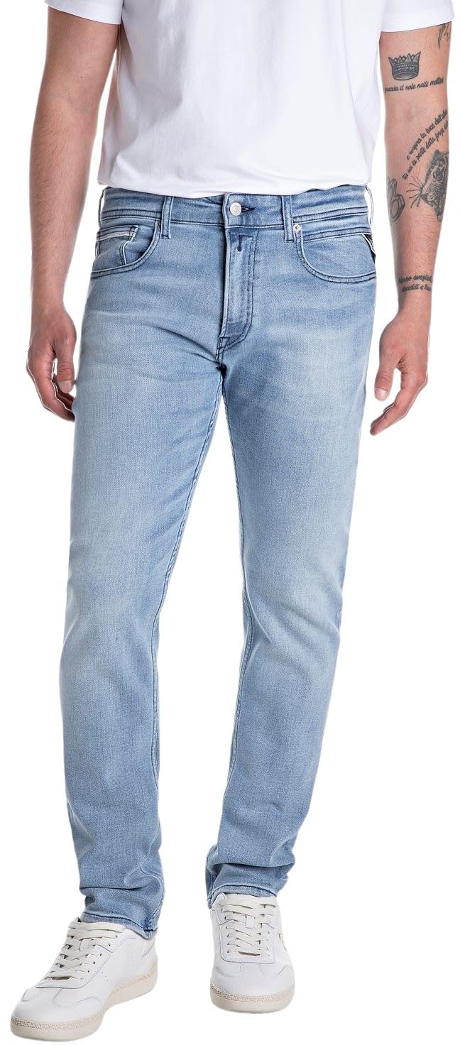 Replay Herren Jeans Grover Straight-Fit mit Comfort Stretch, Light Blue 010 (Blau), 30W/32L