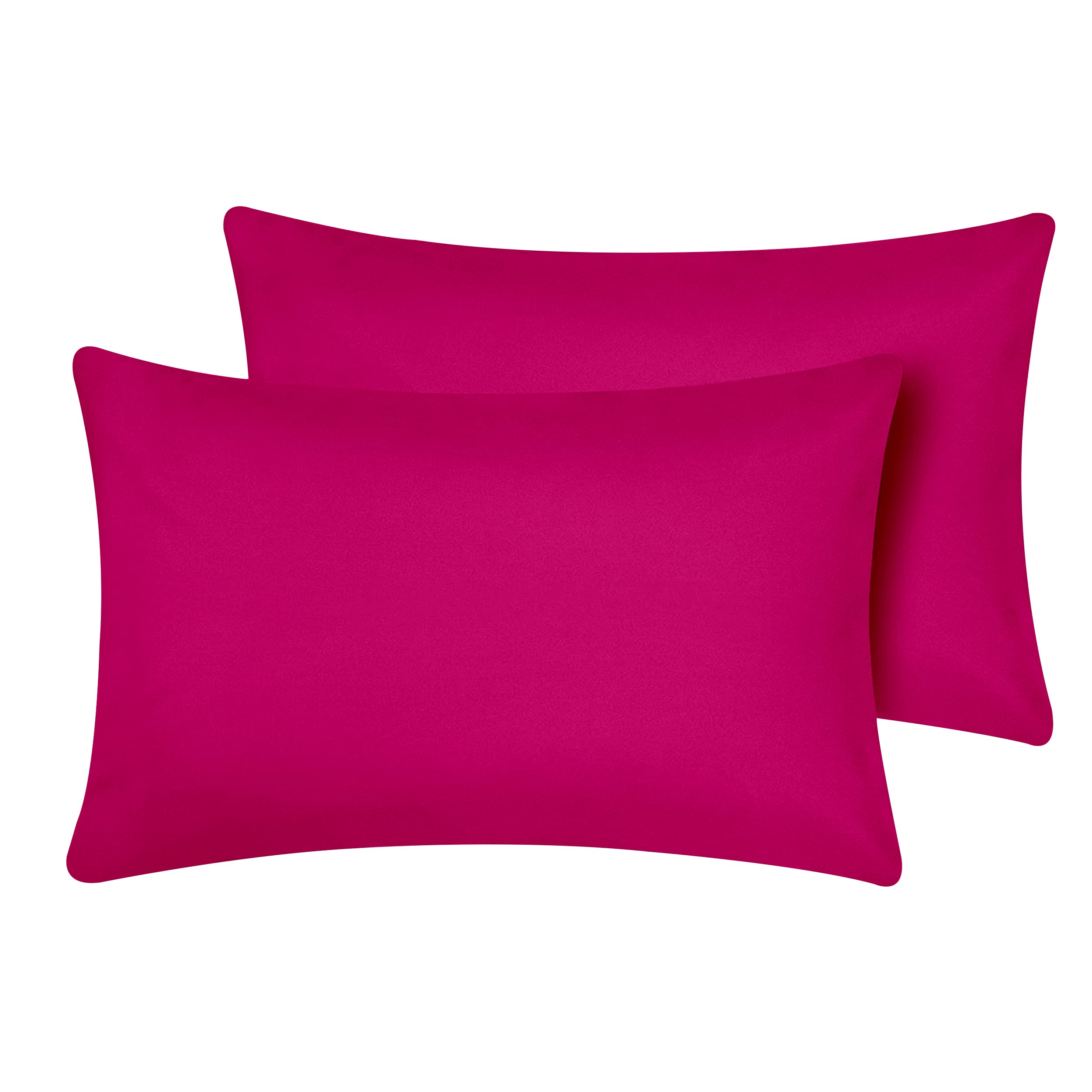 Oxford Homeware Pink Pillow Cases 2 Pack Brushed Microfiber – Standard Pillowcases Fade Resistant Pillow Cover Envelope Closure Pillow Covers (50 x 75 cm) — image 1