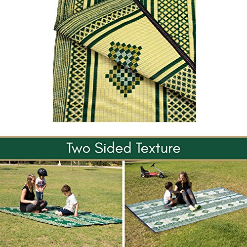 IndigoMer Outdoor Blanket – Waterproof Picnic Blanket Mat, Oversized Large Summer Sand Proof Beach Blankets - (6.5ft x 4.7ft)