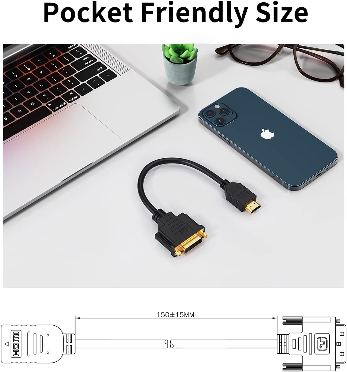 HDMI to DVI Short Cable 0.5ft, CableCreation Bi-Directional DVI-I (24+5) Female to HDMI 4K Male Adapter, 1080P DVI to HDMI Video Conveter, Compatible with PC, TV, TV Box, PS5, Blue-ray, Xbox,Switch: Computers & Accessories